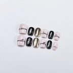 Sparkle Detail Pink & Black Nail Art - Trendy Fashion Pick