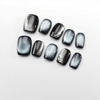 Multicolor Cat Eye Magnetic Nails - Trendy Daily/Party Style