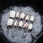 Sparkle Glitter & Metallic Rose Gold Nail Set - Trendy Fashion Manicure