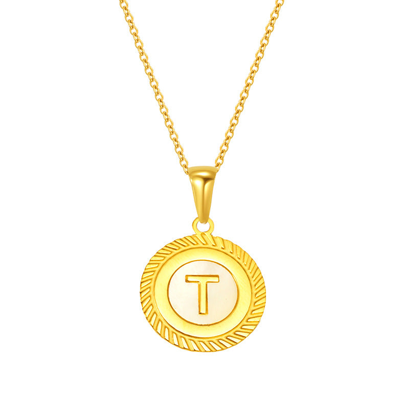 Shell 26 Letter Pendant Jewelry