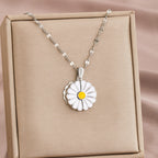 Small Daisy Necklace Openable Pendant