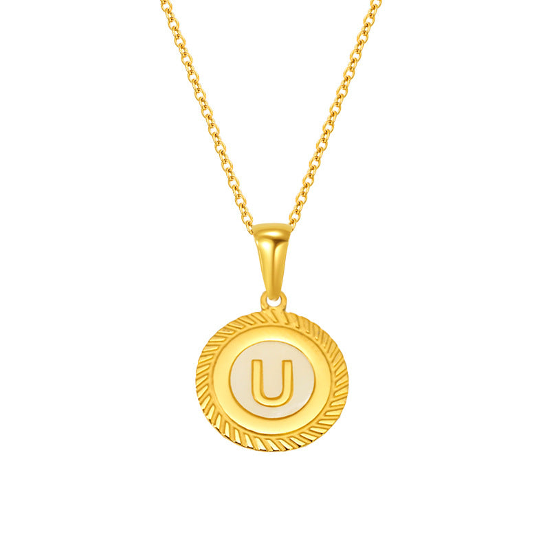 Shell 26 Letter Pendant Jewelry