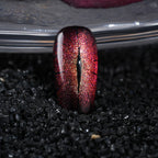 Red - Black Ombre Nails with Gold Gem - Edgy Fashion Manicure