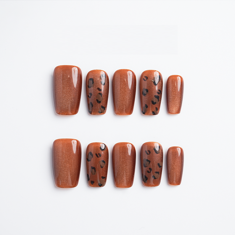 Nude Press On Nails Coffin Long Fake Nails Acrylic Gradient False Nails Marble Full Cover Stick On Nails for Women and Girls