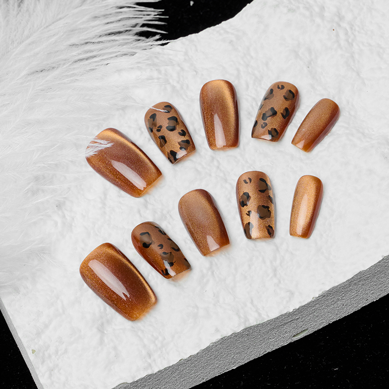 Nude Press On Nails Coffin Long Fake Nails Acrylic Gradient False Nails Marble Full Cover Stick On Nails for Women and Girls