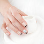 Ice Flower Butterfly-Short Press on Nails Square French Fake Nails Full Cover