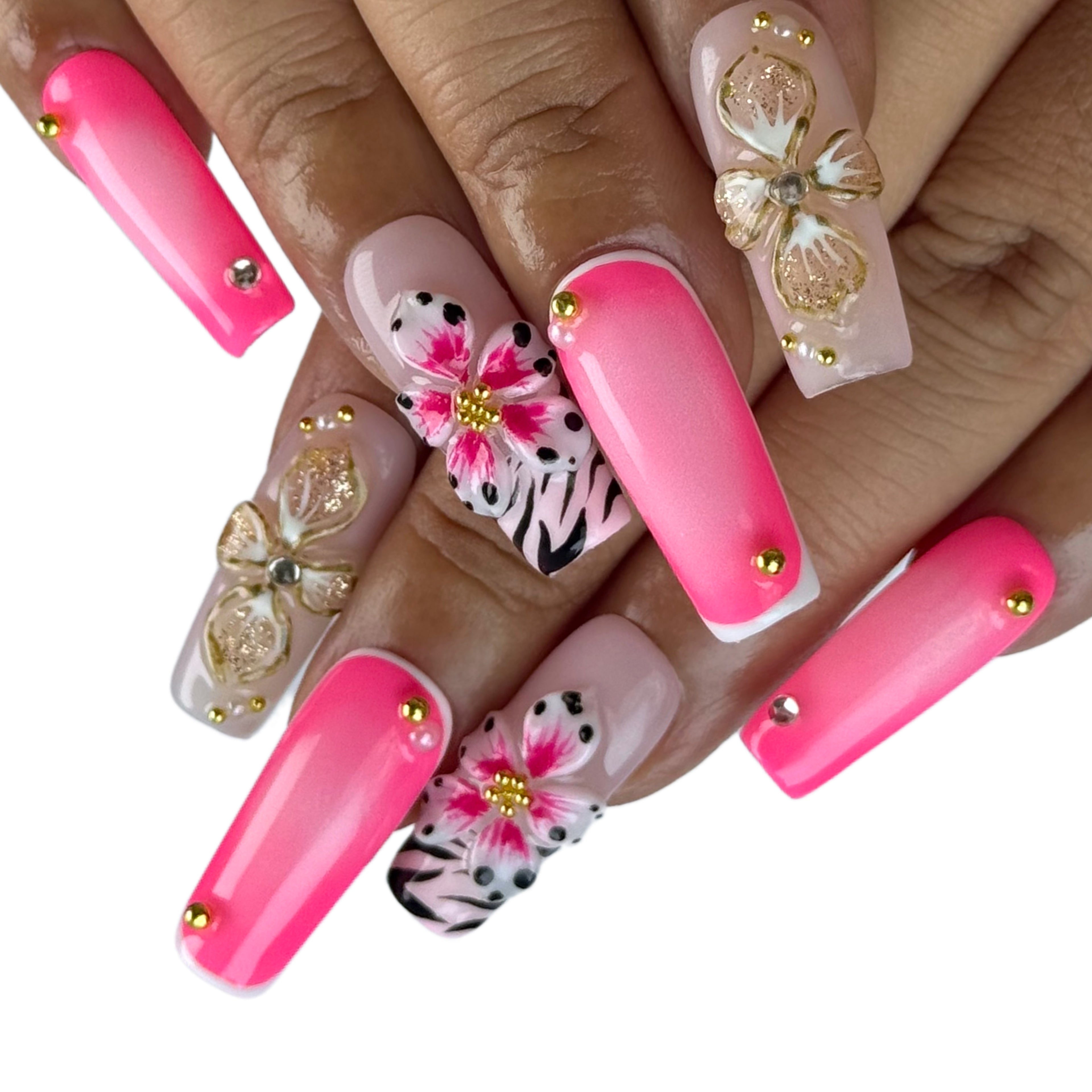 3D Hand Painted Flower Oval