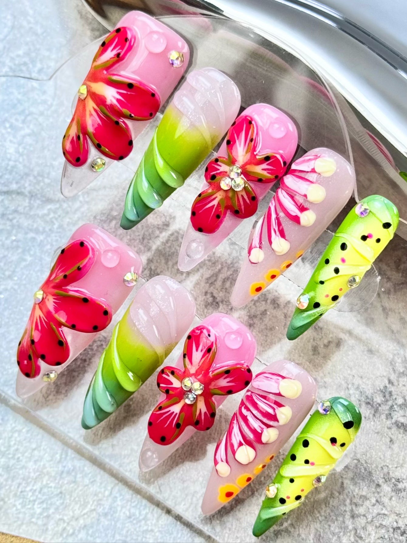3D Colorful Flower Almond
