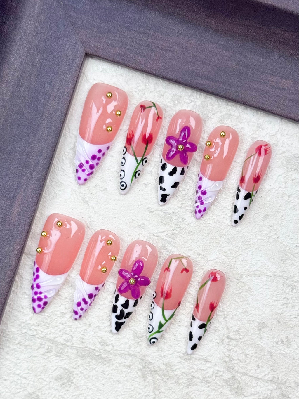 Hand Painted Flower Blush Aura