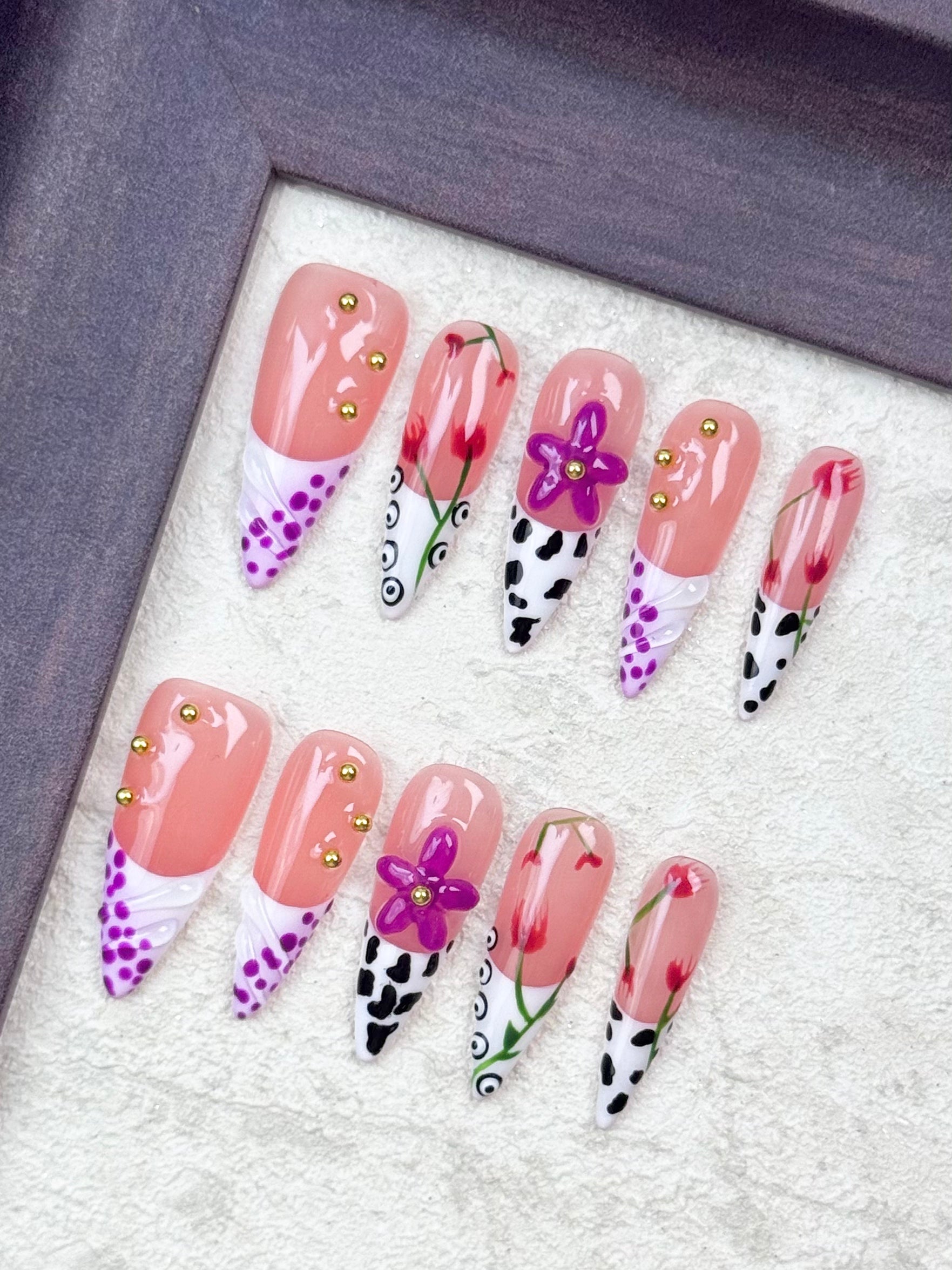 Hand Painted Flower Blush Aura