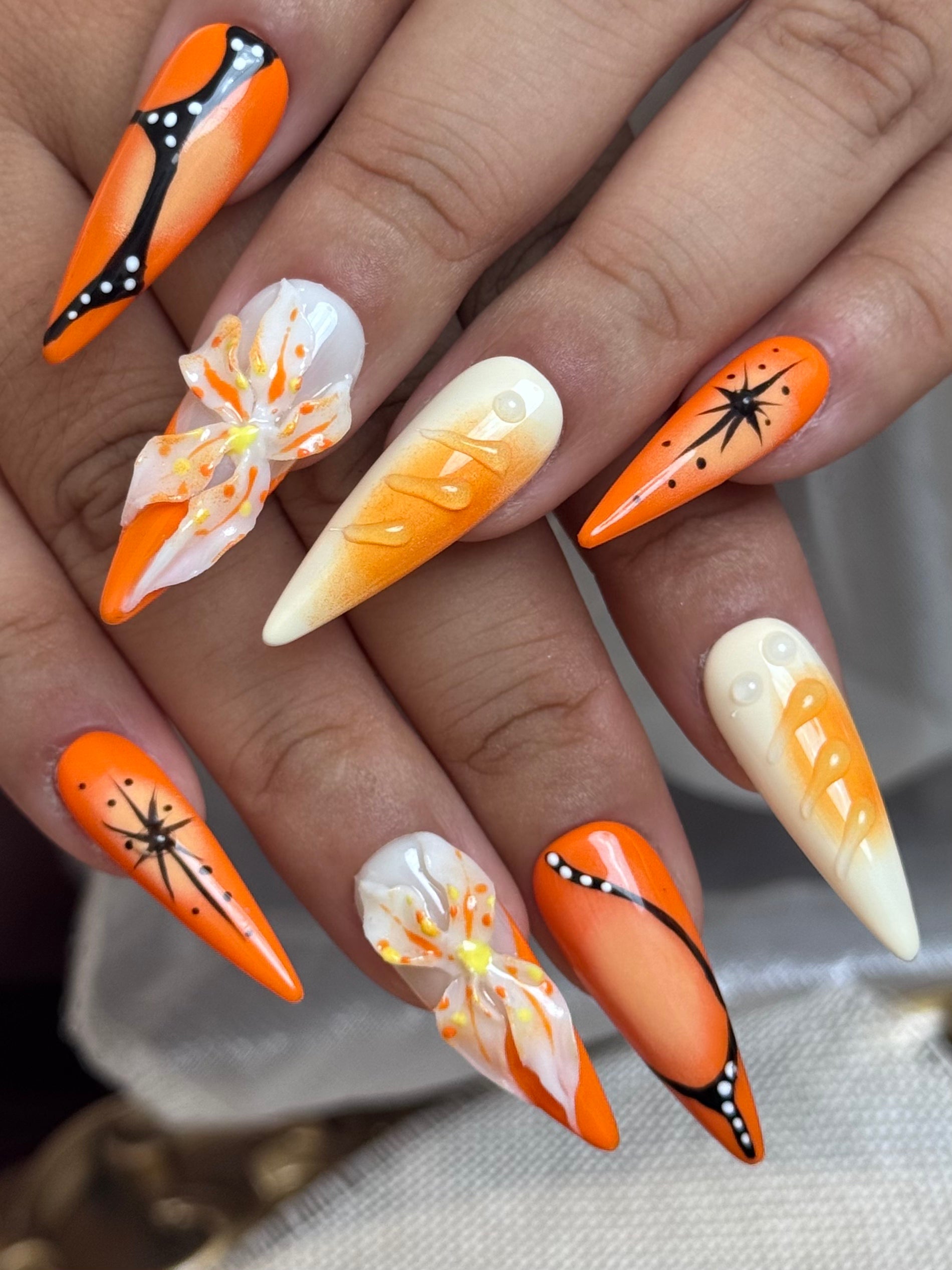 Orange Flowers With Shiny Beats