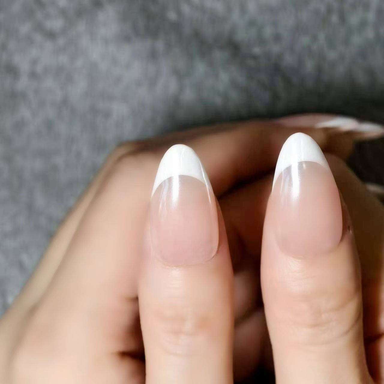 Classic French Manicure - Elegant Oval - Shaped Nails for All Occasions