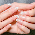 Classic French Manicure - Elegant Oval - Shaped Nails for All Occasions