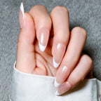 Classic French Manicure - Elegant Oval - Shaped Nails for All Occasions