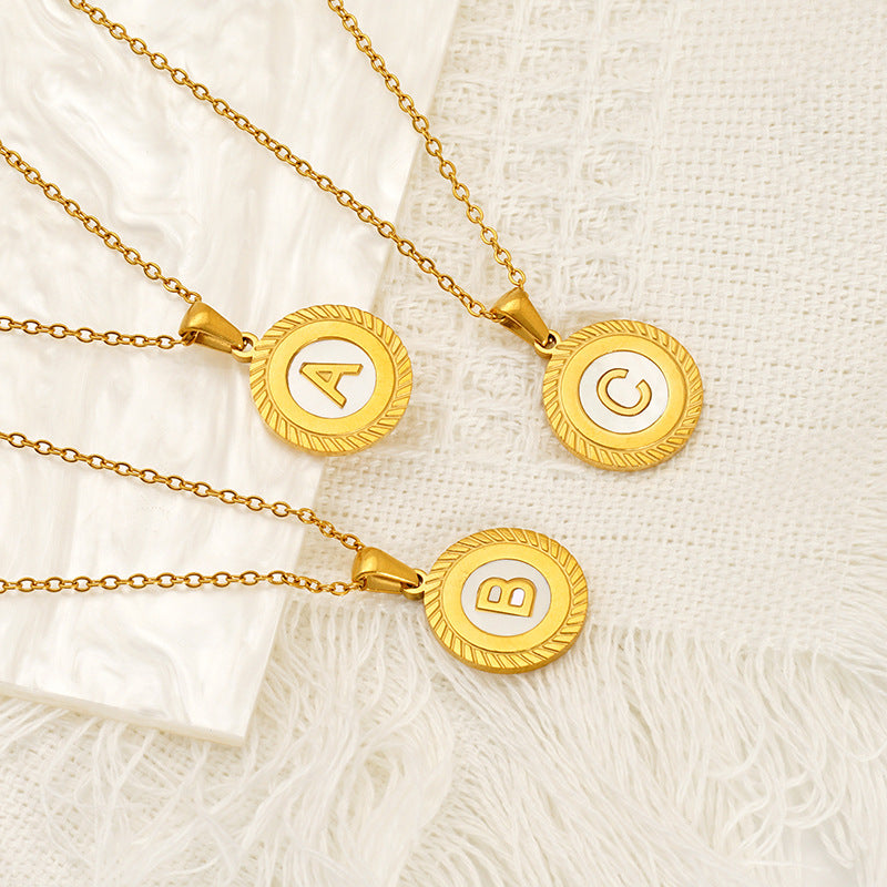 Shell 26 Letter Pendant Jewelry