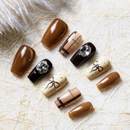 Bling Coffin Press on Nails Fake Nails Tips Full Cover