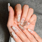 Pink Bow & Pearl Accent Nails - Sweet & Elegant Manicure Set