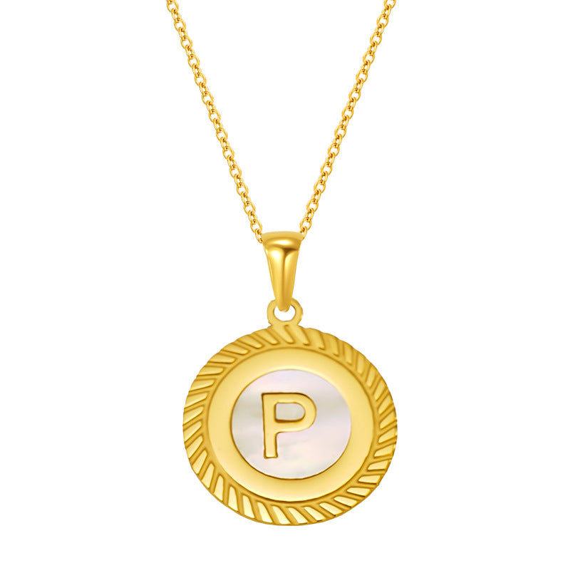 Shell 26 Letter Pendant Jewelry