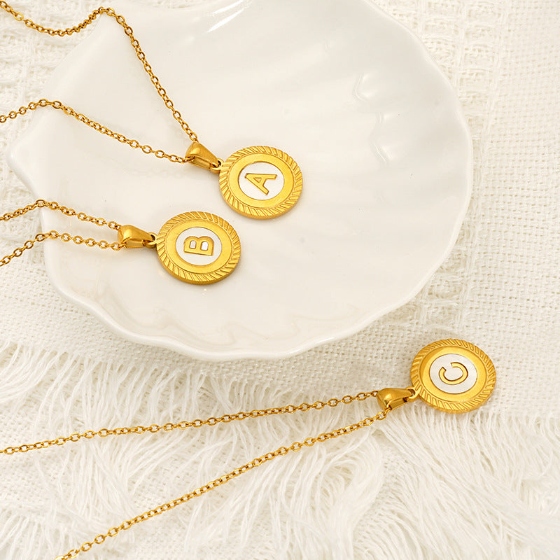 Shell 26 Letter Pendant Jewelry