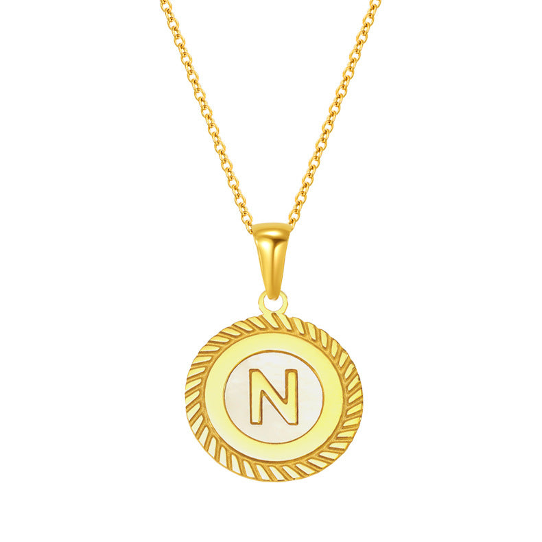 Shell 26 Letter Pendant Jewelry