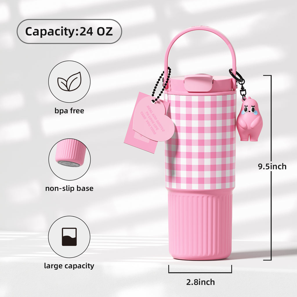 Blue and Pink 24 OZ Leak Proof Stainless Steel Tumble
