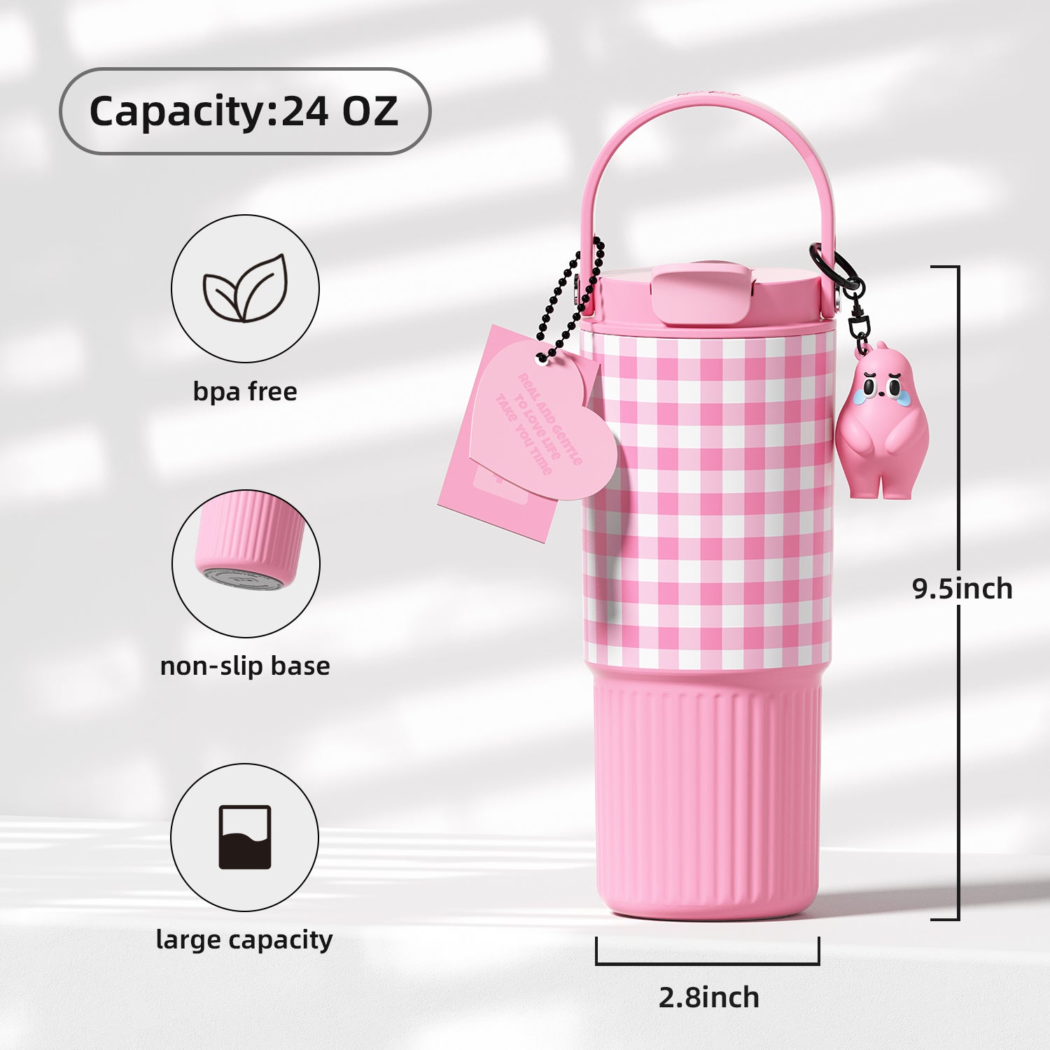 Blue and Pink 24 OZ Leak Proof Stainless Steel Tumble