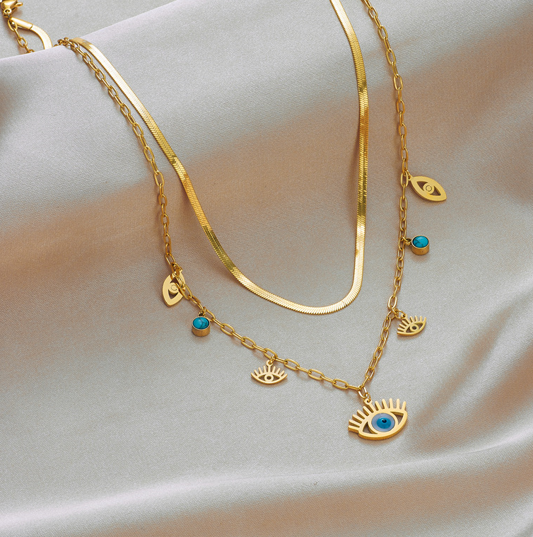 Gold Evil Eye Necklace