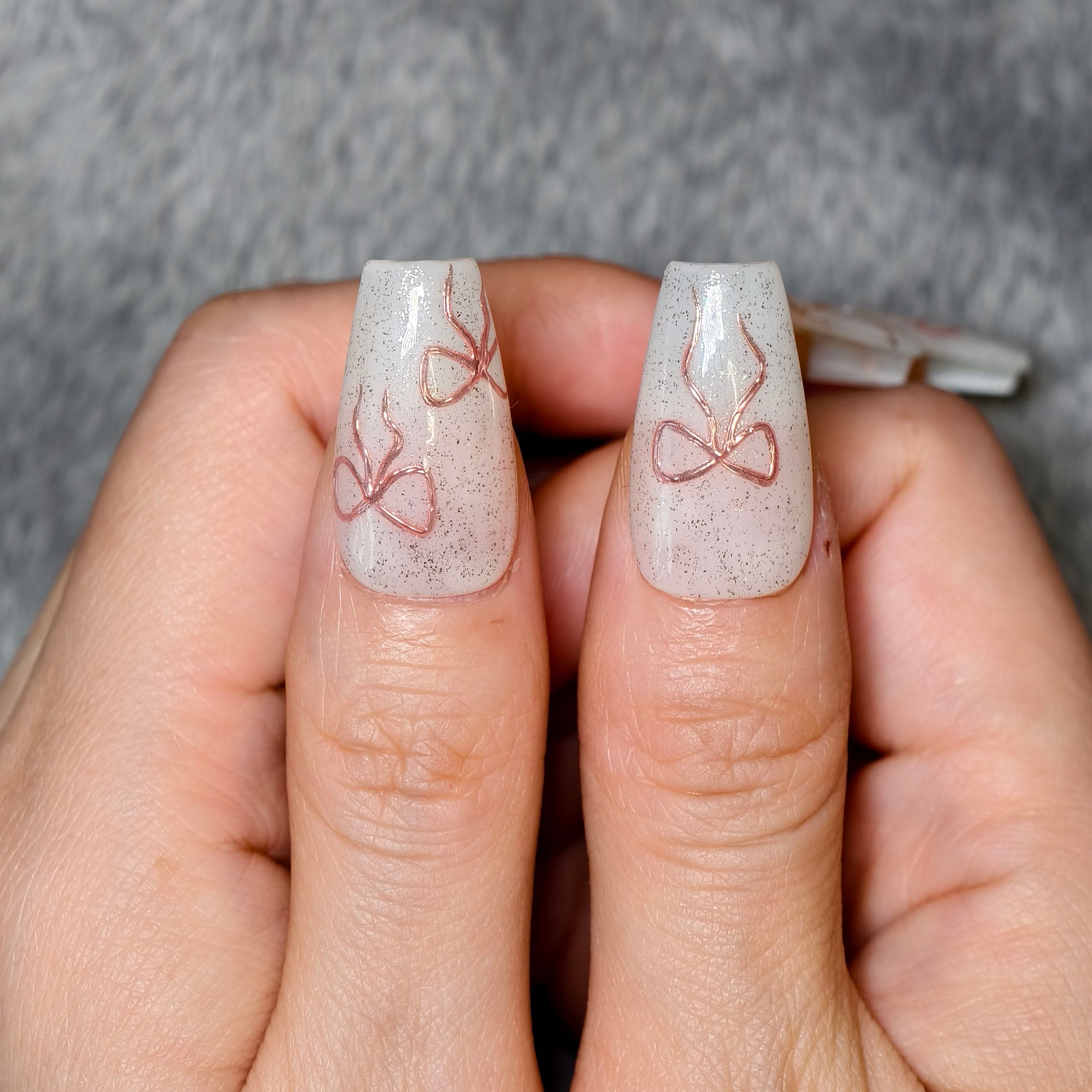 Pink Bow & Pearl Accent Nails - Sweet & Elegant Manicure Set