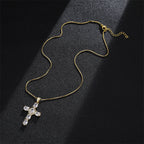 Radiant Cross CZ Stone Necklace