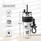 Bow Stainless Steel Tumbler with Lid and Straw