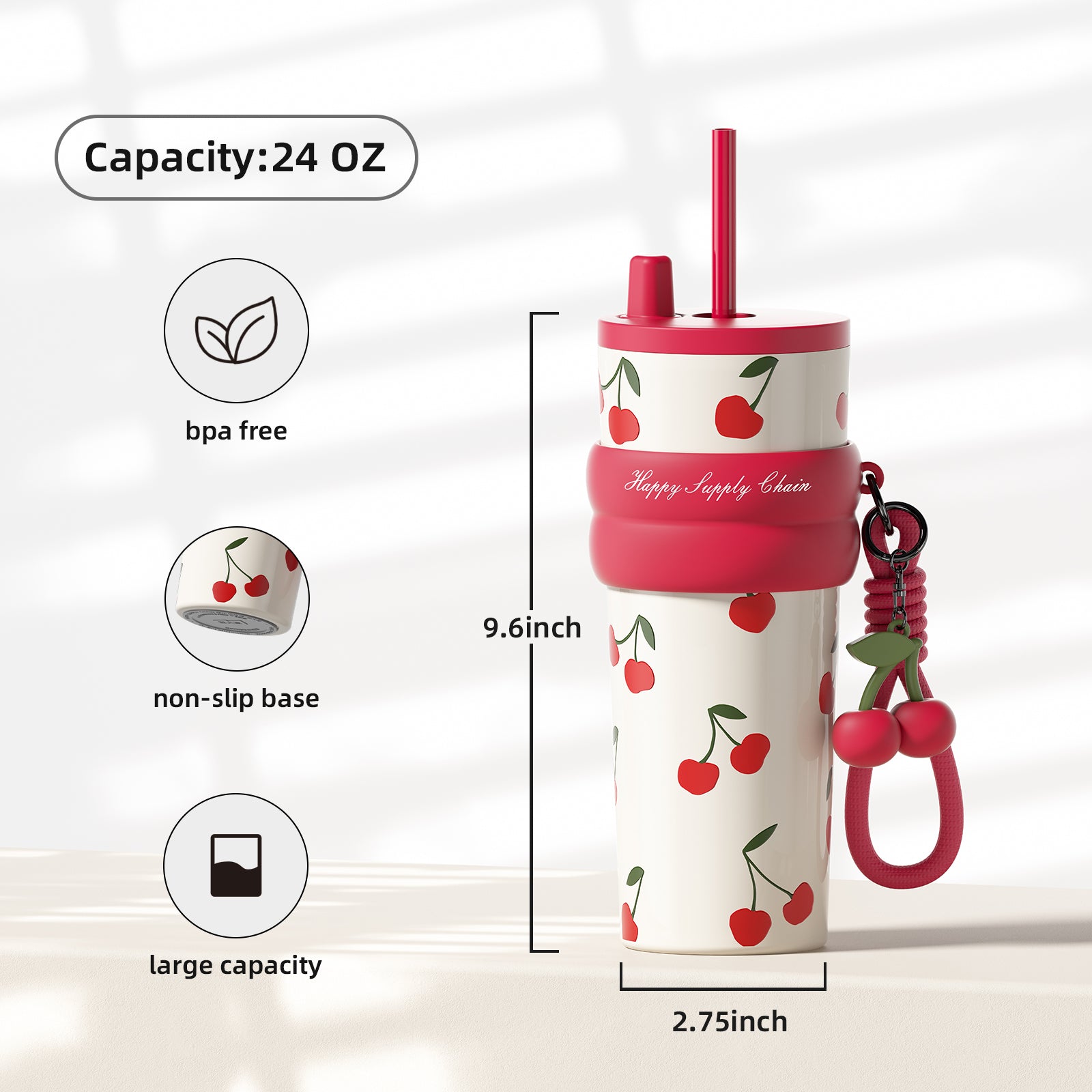 Cherry Insulated Water Bottle