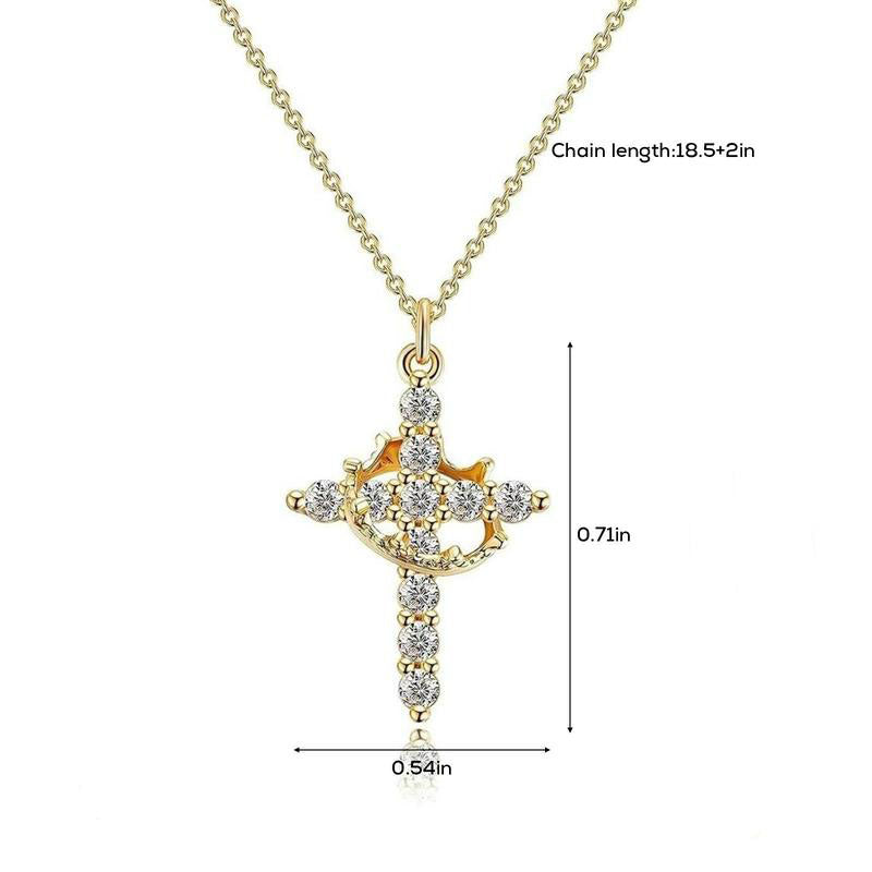 Simple Crown & Cross Pendant Choker Easter Necklace for Women & Men & Girls Pretty Crown Cross Necklace For Daily Party Clothing Decor Trendy All-match & Exquisite Jewelry gift Outdoorfun For Summer dealsforyoudays Back To School
