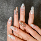 Pink Bow & Pearl Accent Nails - Sweet & Elegant Manicure Set