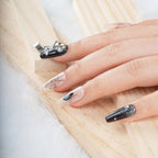 Spider & Web Design Beige - Toned Nail Set with Sparkle Accents - Halloween - Ready Manicure