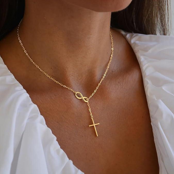 Simple Crown & Cross Pendant Choker Easter Necklace for Women & Men & Girls Pretty Crown Cross Necklace For Daily Party Clothing Decor Trendy All-match & Exquisite Jewelry gift Outdoorfun For Summer dealsforyoudays Back To School