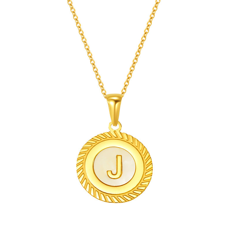 Shell 26 Letter Pendant Jewelry