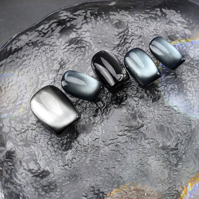 Multicolor Cat Eye Magnetic Nails - Trendy Daily/Party Style