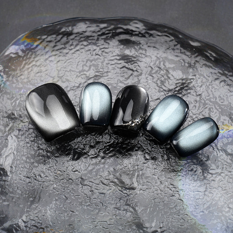 Multicolor Cat Eye Magnetic Nails - Trendy Daily/Party Style