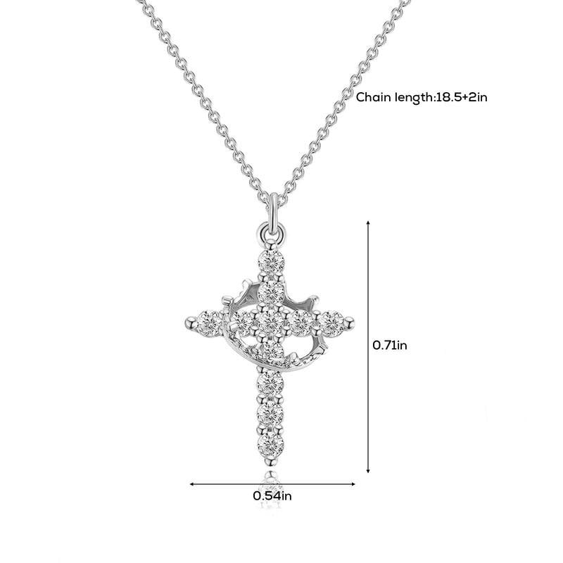 Simple Crown & Cross Pendant Choker Easter Necklace for Women & Men & Girls Pretty Crown Cross Necklace For Daily Party Clothing Decor Trendy All-match & Exquisite Jewelry gift Outdoorfun For Summer dealsforyoudays Back To School