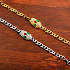 Green Red-Eyed Snake Bracelet for Women