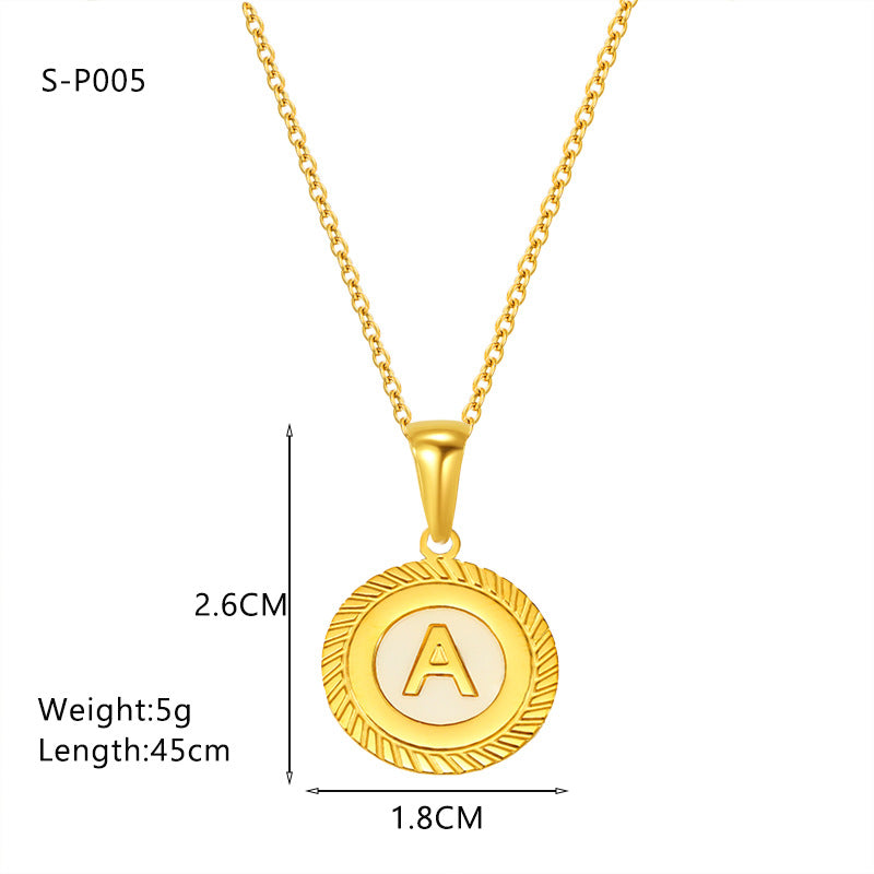 Shell 26 Letter Pendant Jewelry