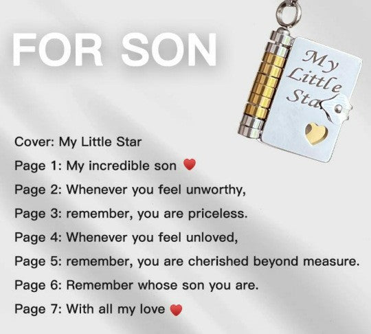 My Little Star Book Necklace for Daughter / Son, Birthday Day Gift Graduation Jewelry of Love
