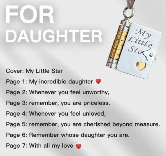 My Little Star Book Necklace for Daughter / Son, Birthday Day Gift Graduation Jewelry of Love