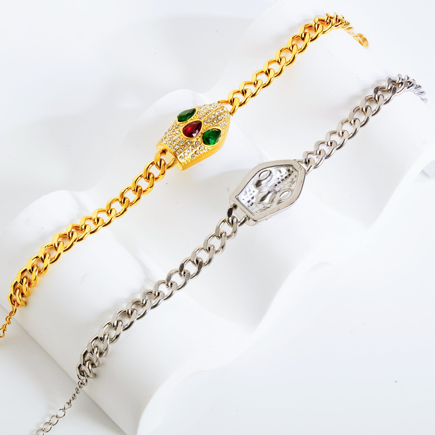 Green Red-Eyed Snake Bracelet for Women