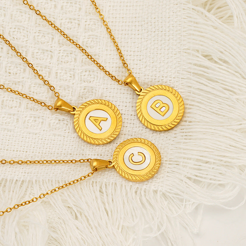 Shell 26 Letter Pendant Jewelry
