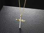 Angel Wings Cross Zircon Light Gold Color Choker Chains