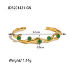 French Retro Green and Red Natural Stone Bracelet