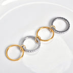 Gold Circle Ring Buckle Diamond Multi-layer Ring