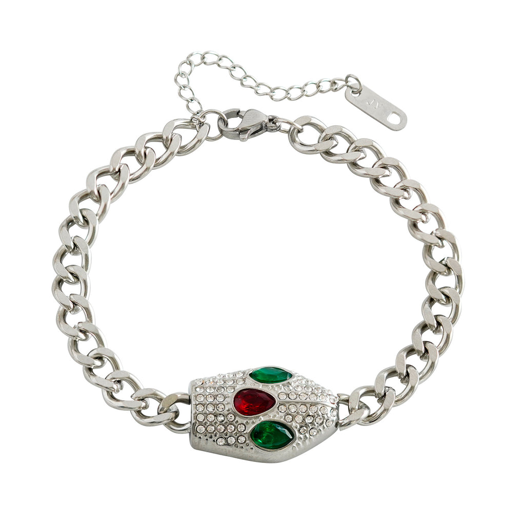 Green Red-Eyed Snake Bracelet for Women