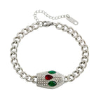 Green Red-Eyed Snake Bracelet for Women